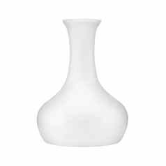 白色花瓶孤立的白色背景剪裁路径