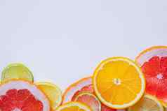 新鲜的多汁的柑橘类水果背景复制空间