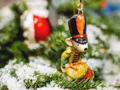 鼠标鼓字符胡桃夹子仙女演讲古董装饰圣诞节树可爱的一年象征
