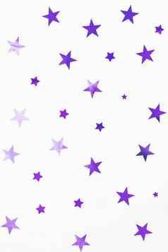 假期背景紫罗兰色的明星五彩纸屑好背景