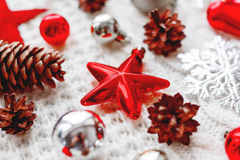 圣诞节一年背景装饰<strong>球星</strong>星银闪闪发光的雪花心针织织物装饰模式