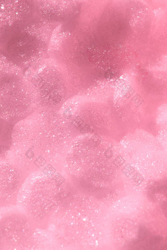 粉红色的泡沫塑料纹理摘要聚苯乙烯泡沫塑料背景宏特写镜头
