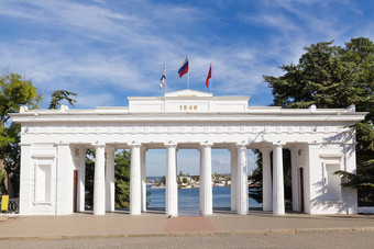 图斯卡娅旋转数的码头塞瓦斯托波尔克里米亚俄罗斯纪念碑历史体系结构建克里米亚俄罗斯