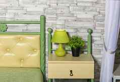 新鲜的柔和的风格室内卧室床头板背景木马赛克木板条