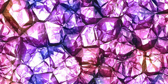 紫色的闪亮的颜色岩石石头纹理水晶宝石墙背景宝石无缝的模式