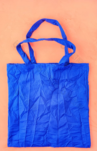 环保棉花袋经典蓝色的颜色桃子颜色背景