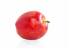 新鲜的红色的苹果水果绿色叶孤立的白色背气