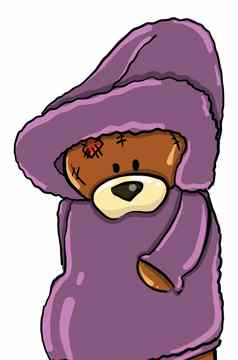 熊紫色的毛衣插图向量白色使用