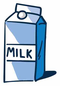 牛奶盒子插图向量白色背景