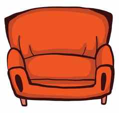 橙色扶手椅插图向量白色背景