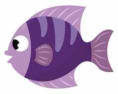 紫色的鱼插图向量白色背景