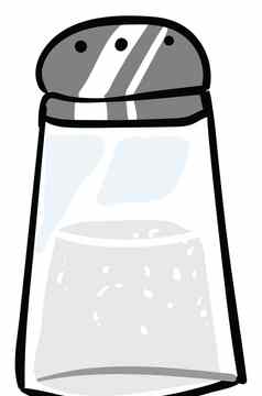 盐瓶插图向量白色背景