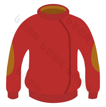 红色的冬天夹克插图向量白色背景