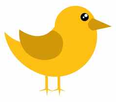 小黄色的鸟插图向量白色背景