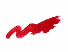 厚红色的口红涂片化妆品样本孤立的白色巴克