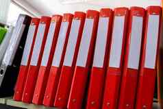文档粘结剂纸空白标签红色的文件文件夹办公室