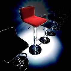 时尚的酒吧凳子红色的时尚的旋转椅子孤立的白色呈现