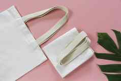 白色手提包袋帆布织物布购物袋模型