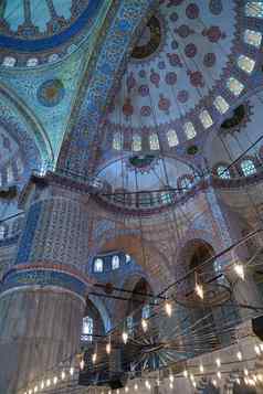 内部Sultanahmet清真寺伊斯坦布尔火鸡