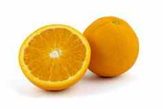 新鲜的肚脐橙子孤立的白色背景保存剪辑