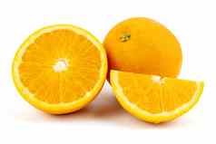 新鲜的肚脐橙子孤立的白色背景保存剪辑