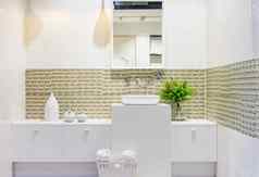 室内浴室水槽盆地水龙头镜子现代设计浴室