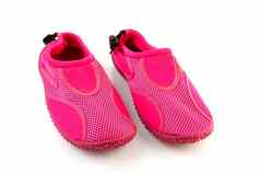 粉红色的水鞋子