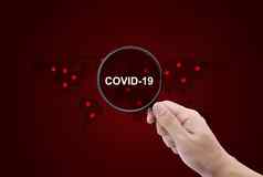 科维德爆发搜索人感染放大玻璃世界地图冠状病毒疾病流感大流行全球检测到保护疫情诊断研究