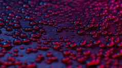 闪亮的光滑的泡沫蓝色的红色的霓虹灯灯未来主义的赛博朋克审美概念背景数字渲染