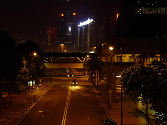 街道在香港香港晚上晚上灯城市在香港香港
