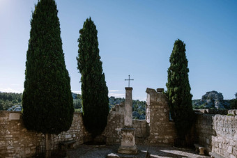 对于租约普罗旺斯法国历史村构建山普罗旺斯对于租约普罗旺斯村岩石形成城堡法国欧洲