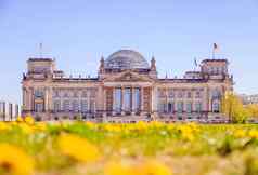 德国议会柏林德国国会大厦春天旅游吸引力柏林