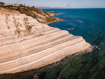 规模的土耳其楼梯土耳其人西西里意大利规模的土耳其岩石悬崖海岸realmonte港口empedocle南部西西里意大利