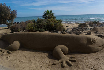 大加那利岛<strong>沙子</strong>雕塑海滩