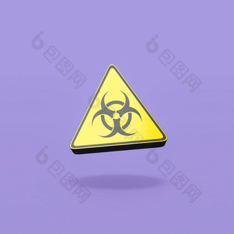 流感大流行象征三角形紫色的背景