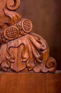 元素雕刻古董家具摘要棕色（的）木背景