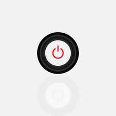 推风格权力按钮黑色的背景按钮随信附上红色的圆