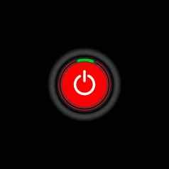 推风格权力红色的绿色霓虹灯按钮按钮随信附上红色的图标黑色的背景