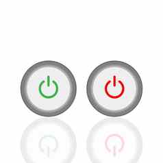 集推权力按钮黑暗灰色背景按钮随信附上红色的圆按钮绿色圆