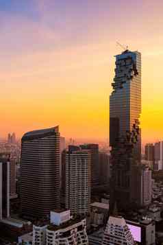城市景观视图曼谷现代办公室业务建筑业务区曼谷泰国曼谷资本人口众多的城市泰国填充城市东南亚洲