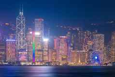 在香港香港市中心城市景观视图《暮光之城》时间九龙一边在香港香港