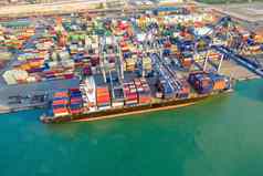 物流容器航运船航运院子里主要运输货物容器航运照片概念全球业务航运物流进口出口行业