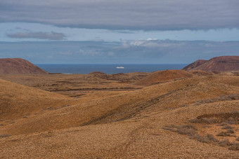试验Fuerteventura自然小道Corralejo死的Jable夏天