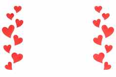 情人节一天卡背景红色的可爱的心使纸白色背景心纸减少大小情人节一天浪漫的Copyspace