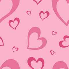 爱无缝的模式红色的粉红色的心粉红色的背景情人节一天插图