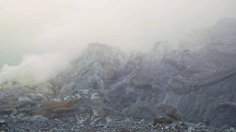 火山火山口硫开采