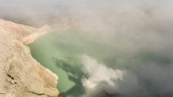 火山火山口硫开采