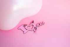 粉红色的气球形状心粉红色的背景标志爱婚礼概念情人节一天照片区情人横幅前视图的地方文本