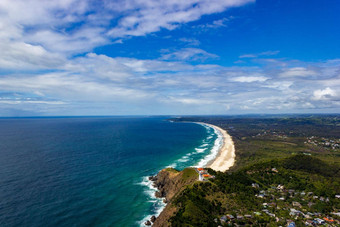 空中视图wategoes海滩拜伦湾照片旋翼机拜伦湾昆士兰澳大利亚
