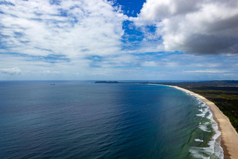 空中视图wategoes海滩拜伦湾照片旋翼机拜伦湾昆士兰澳大利亚